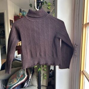 Liz Claiborne Chocolate Merino Wool Turtleneck Sweater